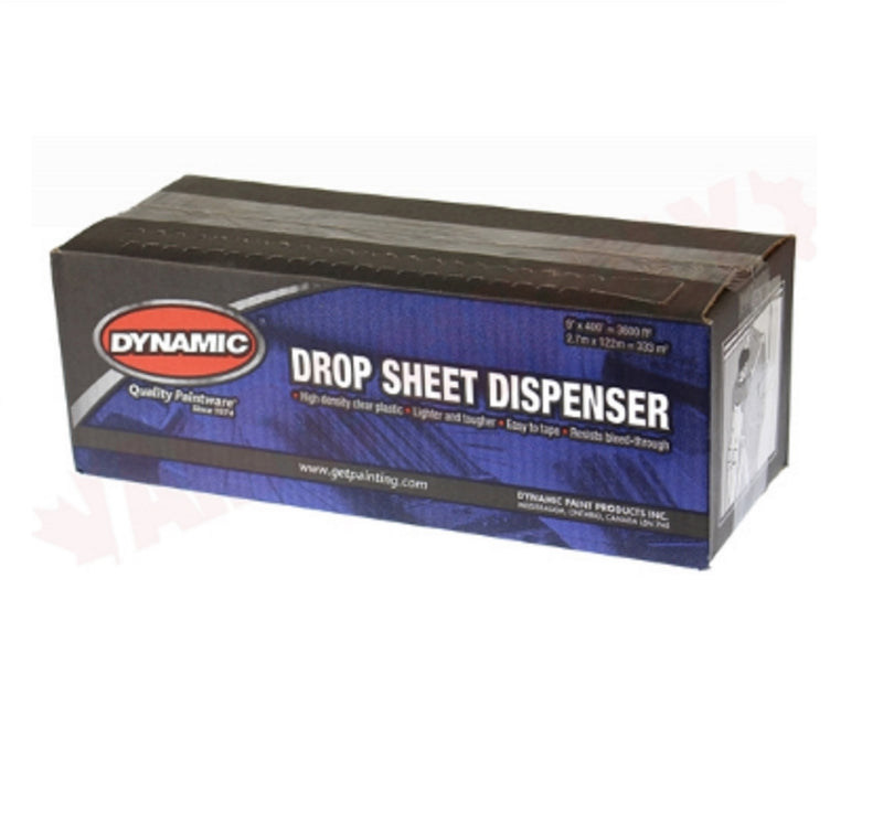 9' x 400' Plastic Drop Sheet Dispenser Dynamic